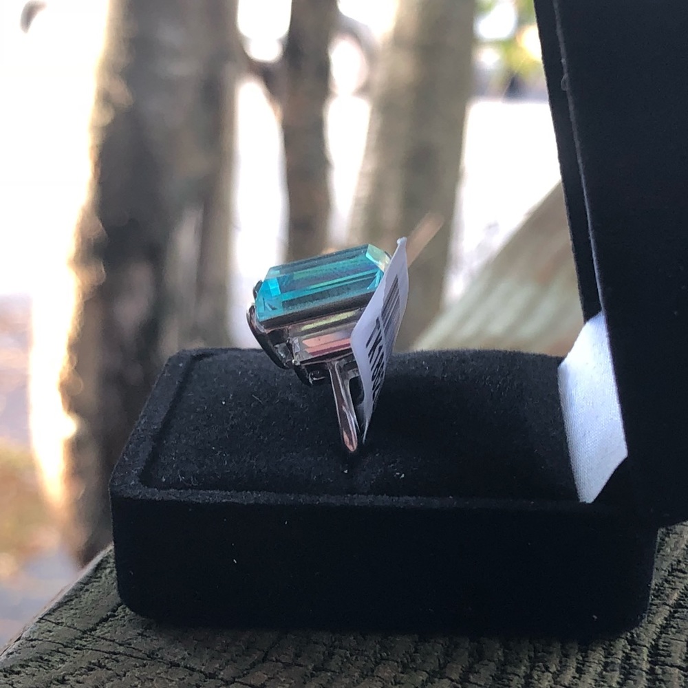 STAINLESS STEEL SEA BLUE RING - Picture 7 of 12